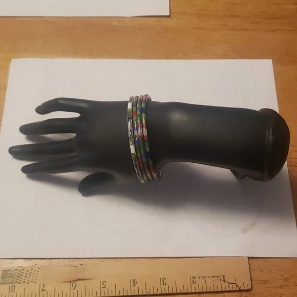 Cloisonné Bangle Bracelets - Picture 3 of 8